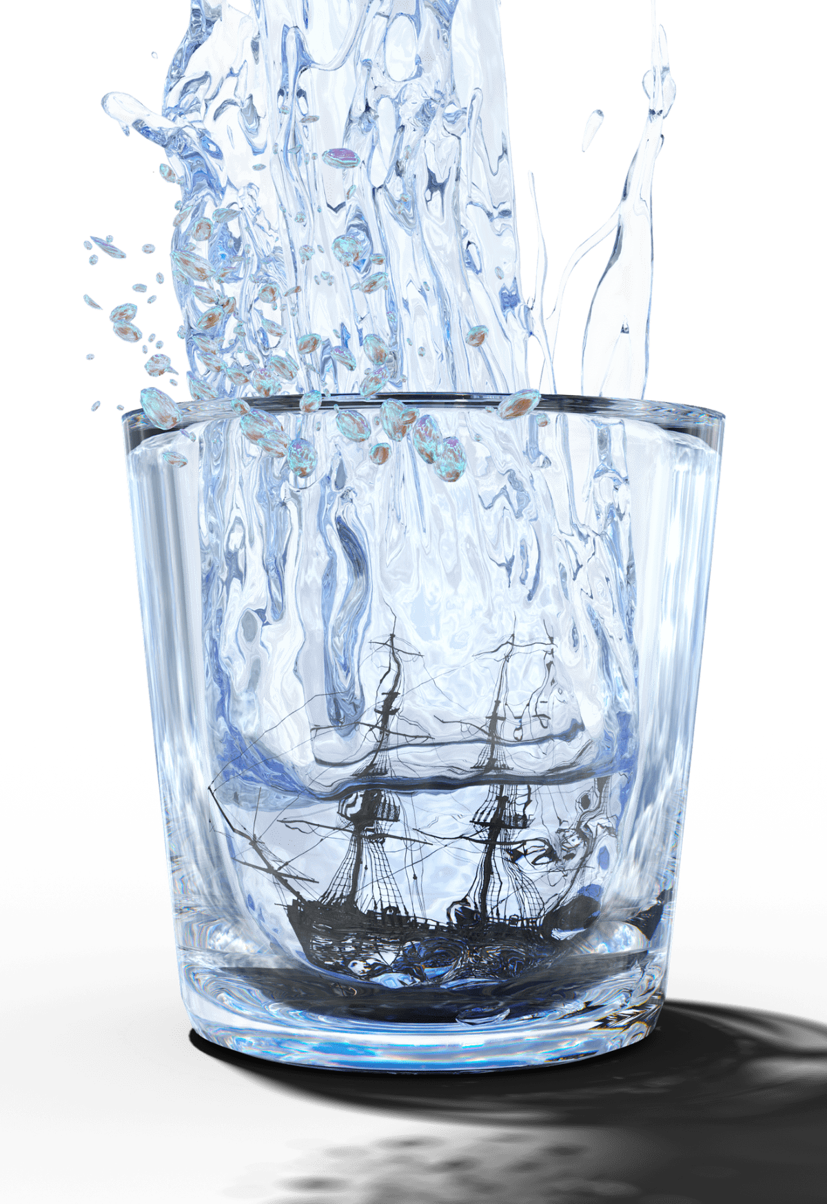 Bateau dans un verre